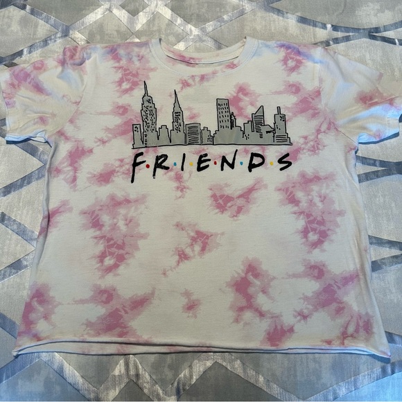 Kids Pink Tie-Dye Friends T-Shirt (Girls) - Picture 1 of 5